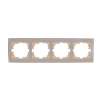 Купить Рамка "RAIN" 4-х местн. горизонтальная, кремовый (1/10/120) "LEZARD" 703-0303-149