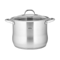 Купить Кастрюля нержав. "BIG SIZE" 8,2 л стекл. крышка, 24*19 см (1) "LARA" LR02-41