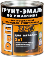 Грунт- эмаль по ржавчине "DALI"  3 в 1 винно-красный (RAL 3005)  2 л (1/3) "Рогнеда"