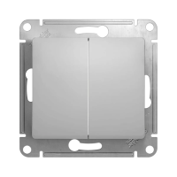 Купить Переключатель "GLOSSA" 2-х кл. (механизм) 10а, алюминий (1/20/160) "SCHNEIDER"