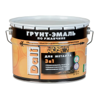 Грунт- эмаль по ржавчине "DALI"  3 в 1 красная (RAL 3001) 10 л (1) "Рогнеда"