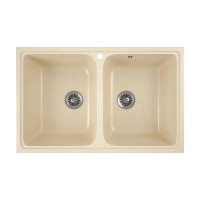 Купить Мойка для кухни врезная искусств. камень GRS-15-328 двойная 785*495 мм бежевая (1) "GREENSTONE"