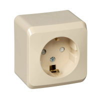 Купить Розетка открыт. уст. "Этюд" 1 местн. с заземл, с шторками 16а, кремовый (1/17/136) "SCHNEIDER"