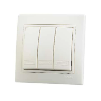 Купить Выключатель "MIRA" 3-х кл., кремовый (1/10/120) "LEZARD" 701-0303-109