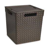 Купить Корзина для хранения с крышкой "Береста" 23 л  29,4*29,4*30,1 см (венге) (1/9) "Виолет"