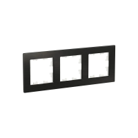 Купить Рамка "ATLASDESIGN NATURE" 3-х местн. универс., металл, оникс (1/6/12) "SCHNEIDER"