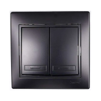 Купить Выключатель "MIRA" 2-х кл., черный бархат (1/10/120) "LEZARD" 701-4242-101