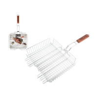 Купить Решетка-гриль 31*24*5,5 см "BASIC-W" хром, дерев. ручка (1/12) "ECOS"