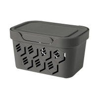 Купить Ящик универс. с крышкой "DELUXE" 189*132*110 мм 1,9 л (серый) (1/20) "Бытпласт"