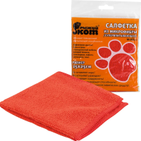 Купить Салфетка 25*25 см (микрофибра) (красная) (1/40/200) "Рыжий кот" м-02есо