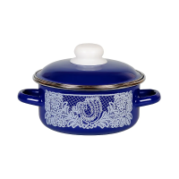 Купить Кастрюля эмалиров. "Вологодское кружево" синяя 3 л (1/6) "Стальэмаль" 1RB201M