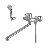 Купить Смеситель для ванн "PRAMEN"  LM3317C длинный плоский излив, боковой дивертор (1/8) "LEMARK"