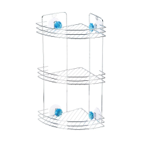 Купить Полка для ванной угловая 3-х ярусная на присосках "Бриллиант" 19*19*40 см (1/4) "Рыжий кот" W267