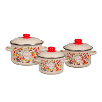 Купить Набор кастрюль эмалиров. №19 "Моя кухня" слон. кость (2 + 3 + 5,5 л) "Стальэмаль"  1KB191M