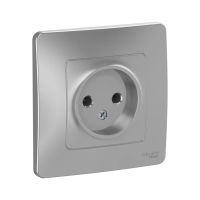 Купить Розетка "BLANCA" 1 местн. 16а, алюминий (1/10/20) "SCHNEIDER"