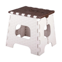 Купить Табурет складной пласт. "Плетенка" (малый) (бежевый/коричн.) (1/5) "Альтернатива" м7097