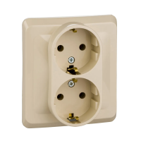Купить Розетка "Этюд" 2-х местн. с заземл. 16а, кремовый (1/15/90) "SCHNEIDER"