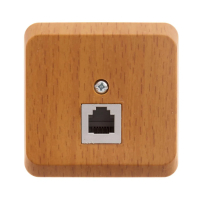 Купить Розетка телефонная открыт. уст. "Этюд" RJ11, бук (1/17/136) "SCHNEIDER"