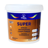 Краска "SUPER" интерьерная суперстойкая акриловая база с 2,7 л (1/2) "Пеллигрина жемчуг"