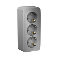 Купить Розетка открыт. уст. "BLANCA" 3-х местн. с заземл. 16а, алюминий (1/5/10) "SCHNEIDER"