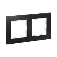 Купить Рамка "ATLASDESIGN NATURE" 2-х местн. универс., металл, оникс (1/8/16) "SCHNEIDER"