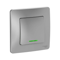 Купить Переключатель "BLANCA" 1 кл. с индикатором 10а, алюминий (1/10/20) "SCHNEIDER"