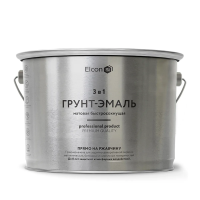 Грунт-эмаль по ржавчине 3 в 1 матовая красно-коричневая 10 кг (1) "ELCON"
