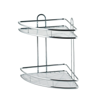 Купить Полка для ванной угловая 2-х ярусная "Премиум" 26*26*34 см, хром. (1/8) "SWENSA" SWR-062