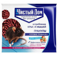 Купить Средство от крыс и мышей "Чистый дом" гранулы с запахом ореха 125 г (1/50)
