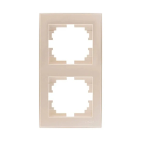 Купить Рамка "RAIN" 2-х местн. вертикальная, кремовый (1/10/120) "LEZARD" 703-0303-152