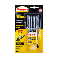 Клей момент супер эпокси формула 5  25 мл шприц (1/6) хенкель