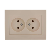 Купить Розетка "RAIN" 2-х местн. (керамика) кремовый (1/10/120) "LEZARD" 703-0303-128