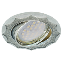 Купить Светильник встроенный Ecola GU5.3 MR16 DL36 Звезда под стекл поротн сер блеск/хром 22х84