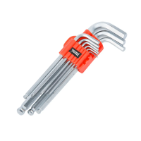 Купить Ключи шестигранные с шаром "HEX" 1,5-10 мм набор 9 шт. удлиненные  (1/6/48) "BEOROL"