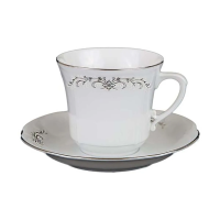 Купить Чайная пара "KAMELIA" серый орнамент чашка 250 мл, блюдце 15 см (1/6/36) "CMIELOW" 8202K03-OMAZ2303