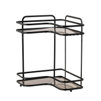 Купить Полка для ванной угловая 2-х ярусная "TERMO" 27*27*35 см (черный) (1/8) "SWENSA" SWR-1004-02-BLK