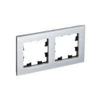 Купить Рамка "ATLASDESIGN NATURE" 2-х местн. универс., металл, серебро (1/8/16) "SCHNEIDER"