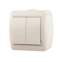 Купить Выключатель открыт. уст. "NATA" 2-х кл., белый (1/10/120) "LEZARD" 710-0200-101