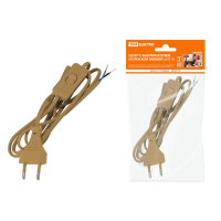 Купить Шнур шу01в шввп 2 х 0,75 мм² 2 м, выключ., плоск. вилка, бронза (1/80) TDM SQ1305-0003