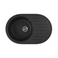 Купить Мойка для кухни врезная искусств. камень GRS-18L-308 с крылом 770*500 мм черная (1) "GREENSTONE"