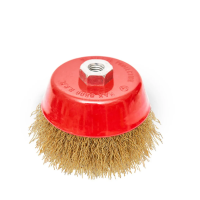 Купить Щетка для ушм "Чашка" 100 мм  м14, латуниров. гофриров. провол. (1/40) "BEOROL"