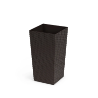 Купить Кашпо для цветов напольное "Ротанг"  270*270*510 мм (мокко) (1/7) "Альтернатива" м8845