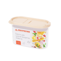 Купить Емкость для сыпучих продуктов "Фиеста" 1,2 л с клапаном (бежевый) (1/12) "Альтернатива" м8781