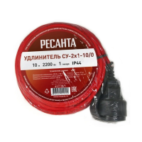 Купить Удлинитель су-2х1-10/0  10 м 2*1 мм (1) "Ресанта"