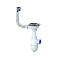 Купить Сифон для мойки с выпуском 3 1/2" прямоуг. переливом (1/35) "UNICORN" B410