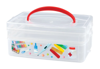 Купить Коробка универс. с ручкой и декором "MULTI BOX" 2 секции, 245*160*105 мм (1/18) "Бытпласт"