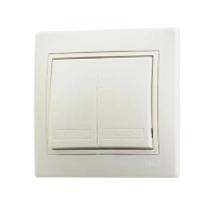 Купить Выключатель "MIRA" 2-х кл., кремовый (1/10/120) "LEZARD" 701-0303-101