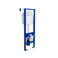 Купить Инсталляция рамная для подвесного унитаза "Атом LINE 410" с кнопкой (белый) (1) "BERGES"