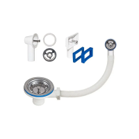 Купить Выпуск 3 1/2" с нерж. чашкой 114 мм с круглым и прямоуг. переливами (1/50) "ORIO" б-4507-1