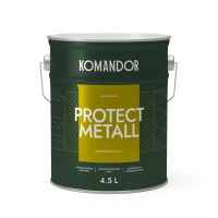 Грунт-эмаль по ржавчине 3 в 1 "PROTECT METALL" глянцевая база A 4,5 л (1) "KOMANDOR"